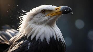 white crest and black body with a spray of water at its peak. photo