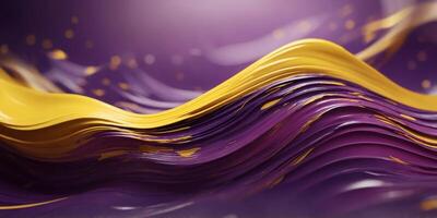 Abstract background with violet and yellow wave like curved shapes. photo