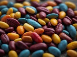 Close up of different colored bean mixture. photo