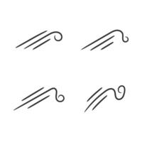 Set of swirl ornament stroke isolated illustration. vector