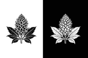 Amaranthus flower Icon In Flat Design illustration black white background. vector