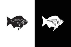 Fish icon silhouette white background. Fisheries logo symbol. Fish icon illustration. vector