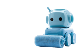 Robot Toy Lint Roller On Transparent Background. png