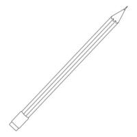 A simple black-and-white illustration of a pencil, ideal for back-to-school-themed coloring pages and educational activities. vector