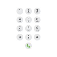 Smartphone dial button icon in flat style. Phone number pad illustration on isolated background. Telephone interface sign business concept. vector