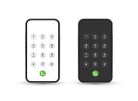Smartphone dial button icon in flat style. Phone number pad illustration on isolated background. Telephone interface sign business concept. vector