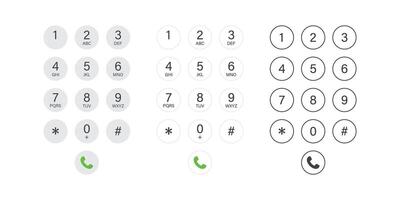 Smartphone dial button icon in flat style. Phone number pad illustration on isolated background. Telephone interface sign business concept. vector