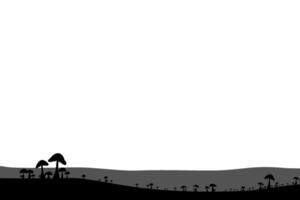 ground with mushroom silhouette background vector