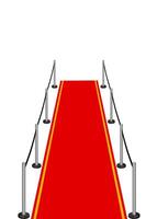 red carpet with portable barrier vector