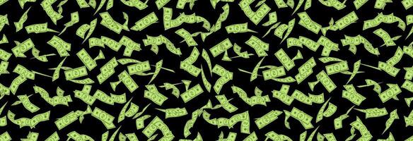 A lot of money on a black background. vector