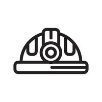 Miner helmet icon with lamp on front vector