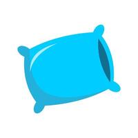 Blue pillow, white background, simple design. vector
