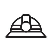 Miner helmet icon with line art style vector