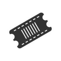 ticket icon with barcode in black color vector