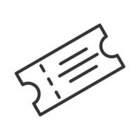 ticket icon line art style in black color vector