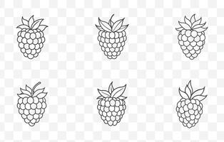 Print Elegant Blackberry Line Art Collection Featuring Detailed Berry Illustrations for Design and Art Projects vector