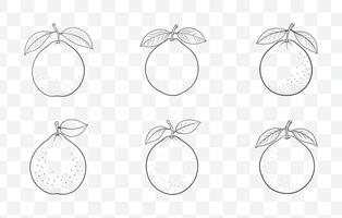 Print Guava Line Art Set of Tropical Fruit Illustrations with Detailed and Unique Designs for Creative Projects vector
