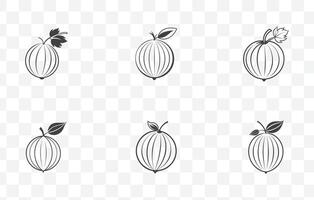 Print Comprehensive Gooseberry Line Art Set Featuring Detailed Illustrations and Intricate Designs for Creative Projects vector
