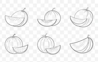 Print Honeydew Line Art Set Featuring Detailed Illustrations and Elegant Designs for Graphic Projects vector