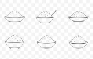 Print Sticky Rice Art Set with Detailed Illustrations of Sticky Rice in Various Artistic Styles vector