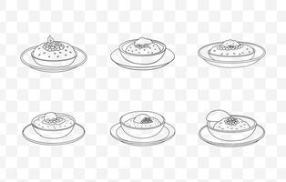 Print Pav Bhaji Art Set Collection Featuring Detailed Line Art and Creative Illustrations for Design and Print vector