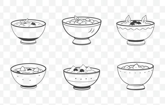 Print Yellow Curry Art Set with Intricate Design Elements in Vibrant Traditional Style for Culinary Projects vector