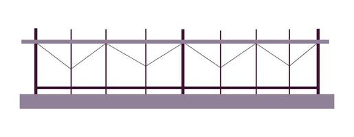 Minimalist industrial construction scene featuring black and gray scaffolding. The flat illustration portrays structural support elements vector
