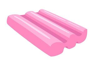 Pink popsicle flat illustration showcasing a sweet frozen dessert with smooth gradient colors featuring various red tones on a white backdrop vector