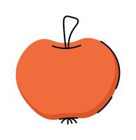 simple and minimalistic illustration of a red orange apple in a flat design style resembling an orange or apple fruit simple shapes with subtle shading flat illustration vector