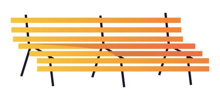 Abstract park bench flat illustration with simple lines and yellow tones creating a modern look Suitable for various design applications such as icons graphics and more vector