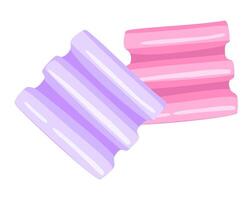 The image shows two soft pastel shaded massage foam rollers with a ribbed design The illustration is done in a flat illustration style highlighting the roller texture vector