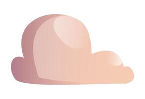 flat illustration of a simple abstract cloud shape rounded and soft with a minimalistic design and neutral color tones vector