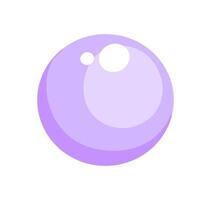 Floating illustration of a large purple bubble and smaller white bubbles in a flat graphic style with minimal shading vector