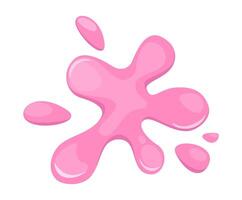 Pink paint splash depicted in a flat illustration style featuring smooth rounded shapes and a glossy finish vector