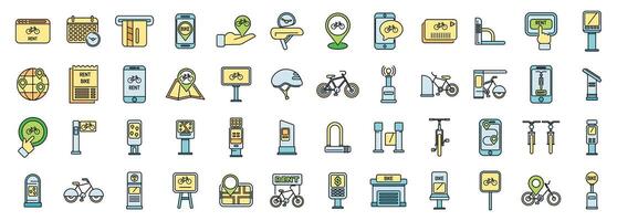 Businessman renting bicycle using sharing service app on smartphone vector