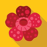 Rafflesia flower blooming showing petals and corona icon vector