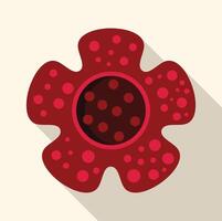 Red virus cell spreading showing nucleus and cytoplasm vector