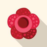 Rafflesia flower blooming showing its hole in a flat design vector