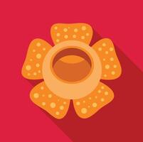Rafflesia flower blooming showing its hole in flat design vector