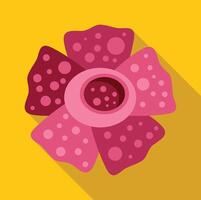 Exotic pink flower blooming open on yellow background vector