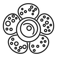 Nanotechnology icon, flower made of circles forming a spiral in the center vector