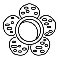 Rafflesia flower growing in wild jungle icon outline style vector