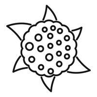 Round tropical flower with sharp leaves growing in nature vector