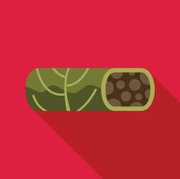 Cuban cigar resting on red background with long shadow vector