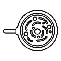 Frying pan containing swirling abstract pattern icon outline style vector