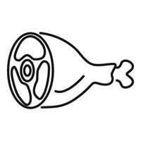 Pork ham leg drawing displaying cross section vector