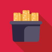 French fries fast food street food style representing modern city buildings vector