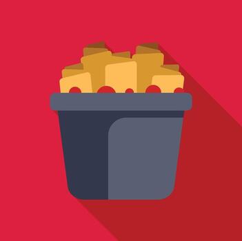 francés papas fritas en papel caja calle comida rápido comida icono vector