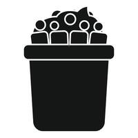 Group of people being discarded in trash can icon vector