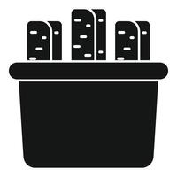 Full trash can throwing garbage icon glyph style vector